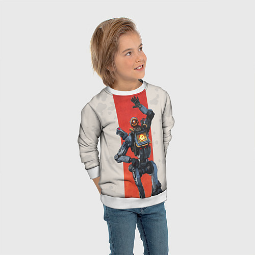 Детский свитшот Apex Legends: Pathfinder / 3D-Белый – фото 3