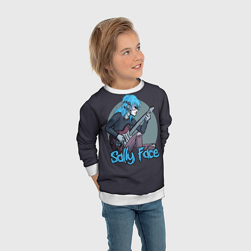 Детский свитшот Sally Face: Rock / 3D-Белый – фото 3