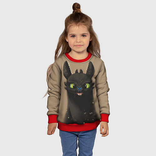 Детский свитшот Как приручить дракона / 3D-Красный – фото 4