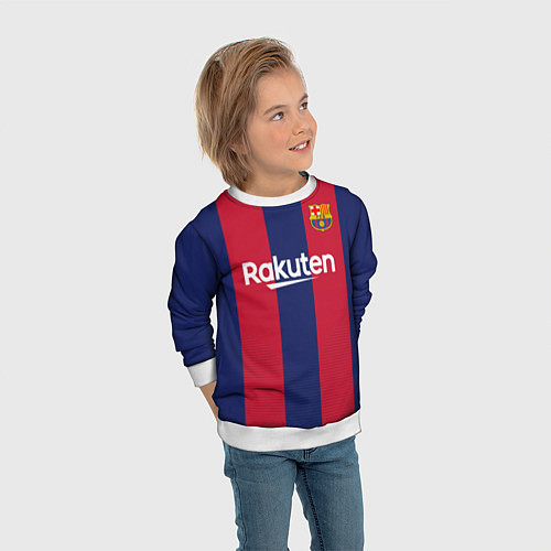 Детский свитшот Barcelona home v2 19-20 / 3D-Белый – фото 3