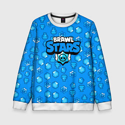 Свитшот детский Brawl Stars: Blue Team, цвет: 3D-белый