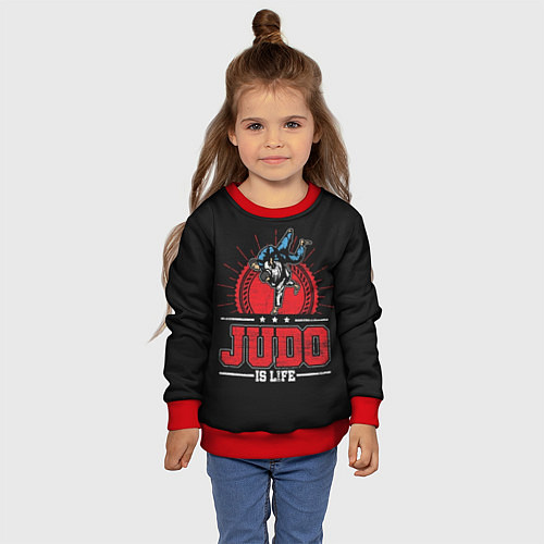 Детский свитшот Judo is life / 3D-Красный – фото 4