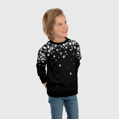 Детский свитшот Бриллиантовый дождь / 3D-Черный – фото 3