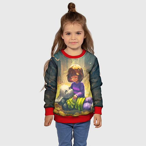 Детский свитшот Фриск и Азриэль / 3D-Красный – фото 4