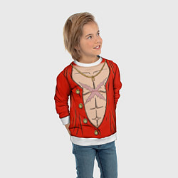 Свитшот детский One Piece грудь Луффи со шляпой для косплея, цвет: 3D-белый — фото 2