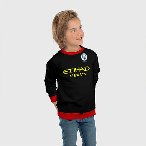 Детский свитшот Aguero away 19-20 / 3D-Красный – фото 3