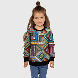 Свитшот детский Этнический орнамент вышивка, цвет: 3D-черный — фото 2