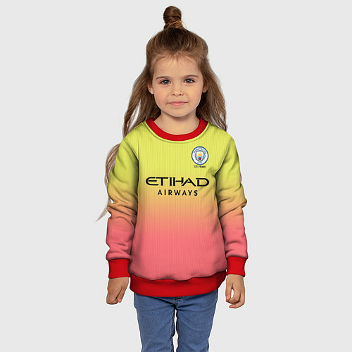 Детский свитшот Manchester City third 19-20 / 3D-Красный – фото 4