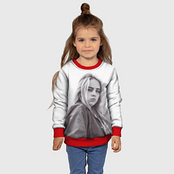 Свитшот детский BILLIE EILISH, цвет: 3D-красный — фото 2