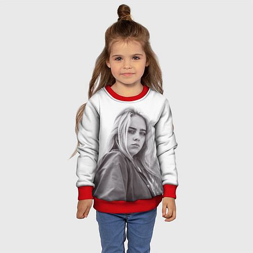 Детский свитшот BILLIE EILISH / 3D-Красный – фото 4