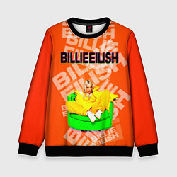 Свитшот детский Billie Eilish: Orange Mood, цвет: 3D-черный
