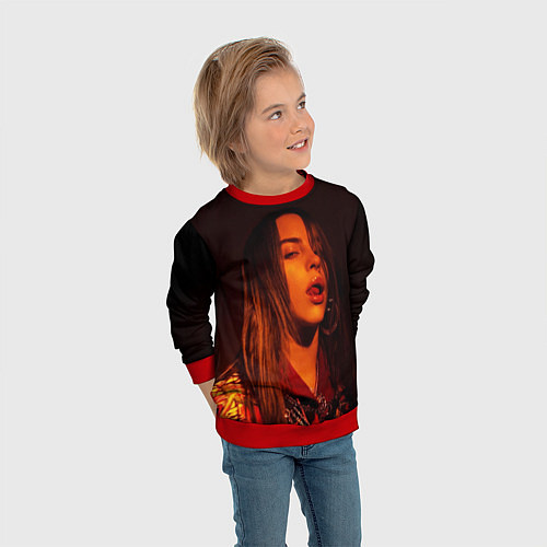 Детский свитшот BILLIE EILISH: Red Mood / 3D-Красный – фото 3