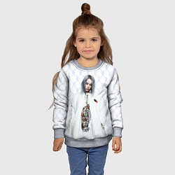 Свитшот детский BILLIE EILISH: White Fashion, цвет: 3D-меланж — фото 2