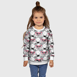 Свитшот детский Совы в очках, цвет: 3D-белый — фото 2