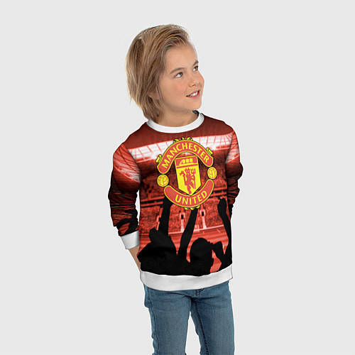 Детский свитшот Manchester United / 3D-Белый – фото 3