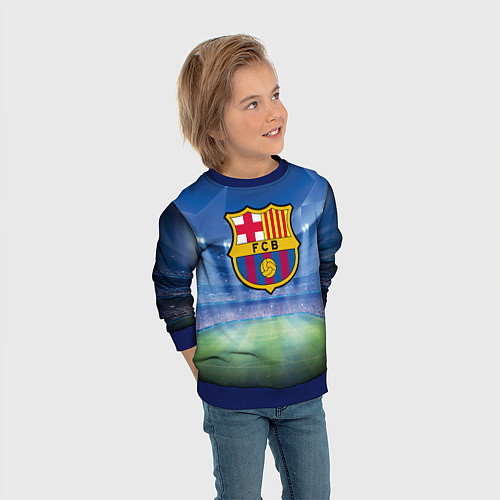 Детский свитшот FC Barcelona / 3D-Синий – фото 3