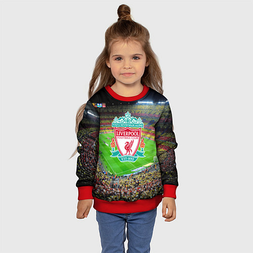 Детский свитшот FC Liverpool / 3D-Красный – фото 4