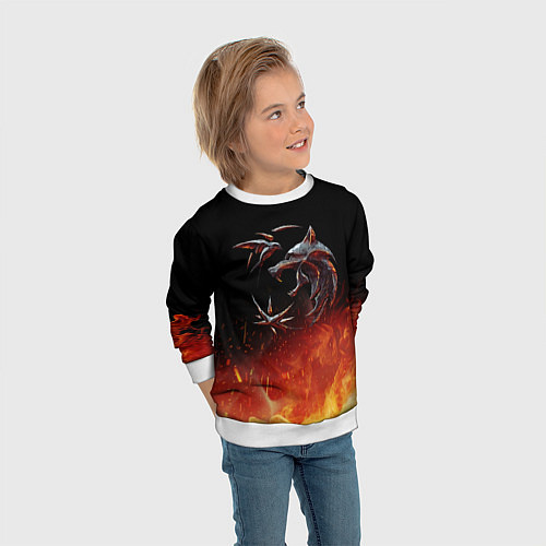 Детский свитшот Ведьмак сериал / 3D-Белый – фото 3