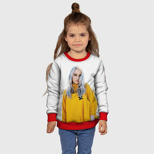 Детский свитшот BILLIE EILISH / 3D-Красный – фото 4