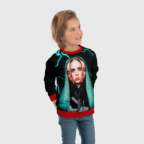 Детский свитшот BILLIE EILISH / 3D-Красный – фото 3