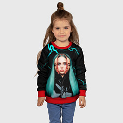 Свитшот детский BILLIE EILISH, цвет: 3D-красный — фото 2