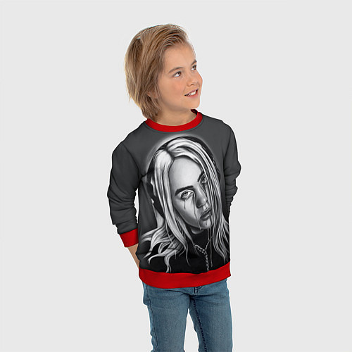 Детский свитшот BILLIE EILISH / 3D-Красный – фото 3