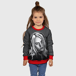 Свитшот детский BILLIE EILISH, цвет: 3D-красный — фото 2