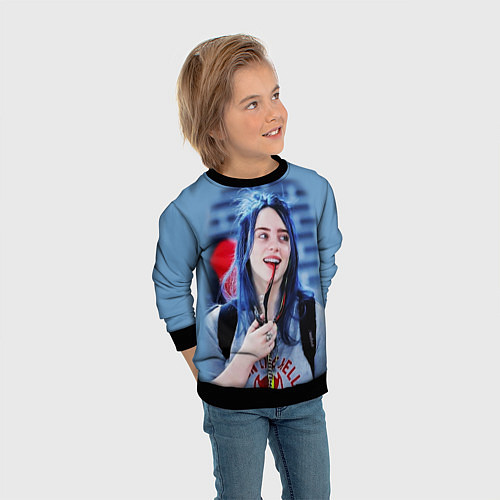 Детский свитшот BILLIE EILISH / 3D-Черный – фото 3