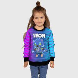 Свитшот детский BRAWL STARS LEON ОБОРОТЕНЬ, цвет: 3D-черный — фото 2
