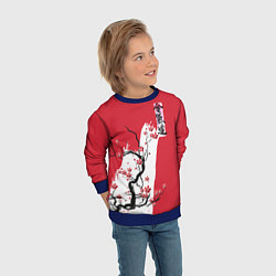 Свитшот детский Сакура Айкидо, цвет: 3D-синий — фото 2