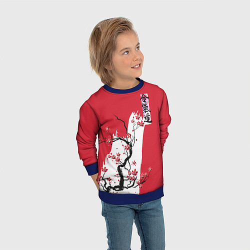 Детский свитшот Сакура Айкидо / 3D-Синий – фото 3