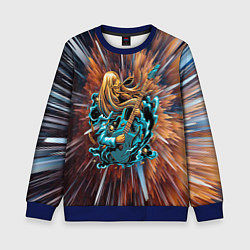 Свитшот детский ROCK GIRL, цвет: 3D-синий