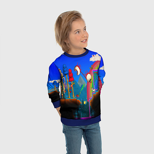 Детский свитшот TERRARIA GAME / 3D-Синий – фото 3