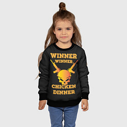 Свитшот детский Winner Chicken Dinner, цвет: 3D-черный — фото 2