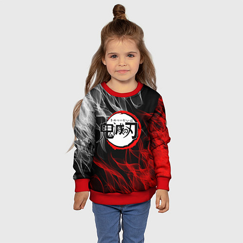 Детский свитшот KIMETSU NO YAIBA / 3D-Красный – фото 4
