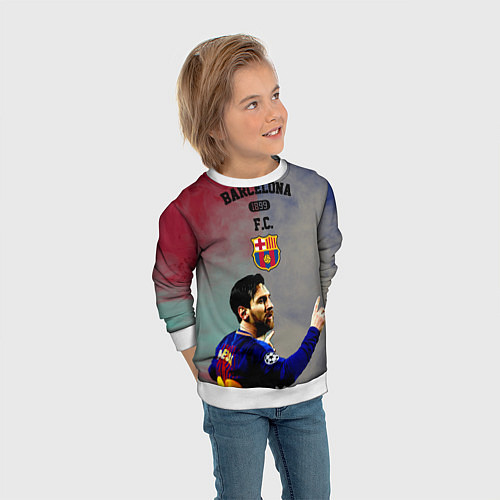 Детский свитшот Messi / 3D-Белый – фото 3