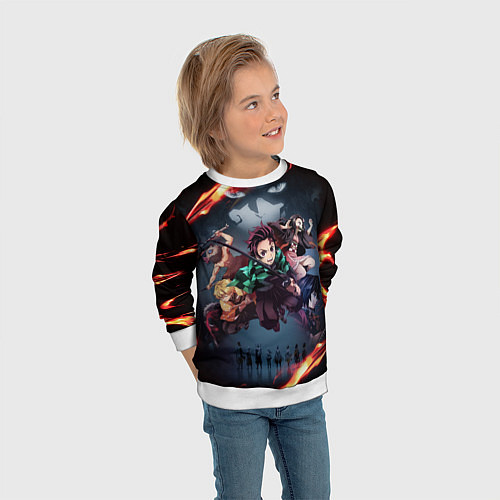 Детский свитшот KIMETSU NO YAIBA / 3D-Белый – фото 3