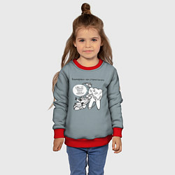 Свитшот детский Кошмарный сон стоматолога, цвет: 3D-красный — фото 2