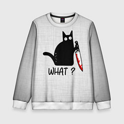 Свитшот детский What cat, цвет: 3D-белый