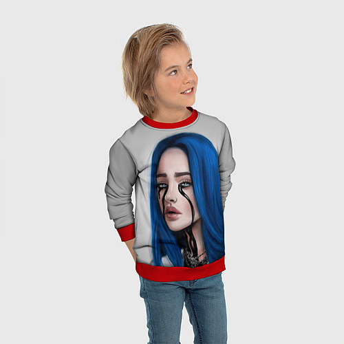 Детский свитшот BILLIE EILISH / 3D-Красный – фото 3