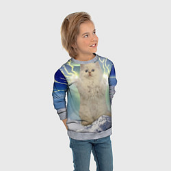 Свитшот детский Грозовой Котик, цвет: 3D-меланж — фото 2