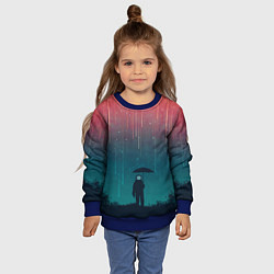 Свитшот детский Космический Дождь, цвет: 3D-синий — фото 2
