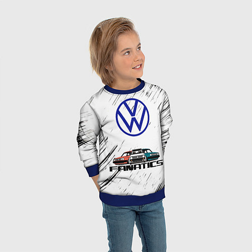 Детский свитшот Volkswagen / 3D-Синий – фото 3