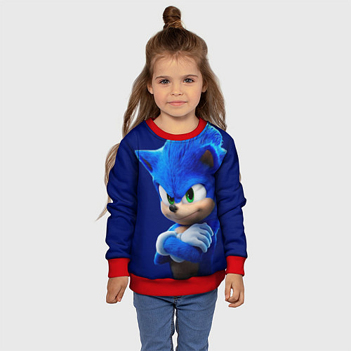 Детский свитшот SONIC / 3D-Красный – фото 4