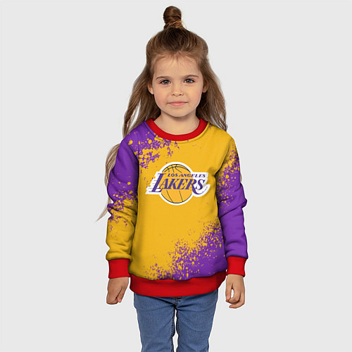 Детский свитшот LA LAKERS KOBE BRYANT / 3D-Красный – фото 4