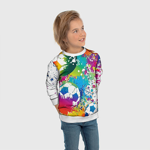 Детский свитшот Football Paints / 3D-Белый – фото 3