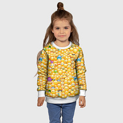 Свитшот детский Смайлики Emoji, цвет: 3D-белый — фото 2