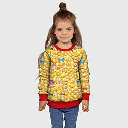 Свитшот детский Смайлики Emoji, цвет: 3D-красный — фото 2