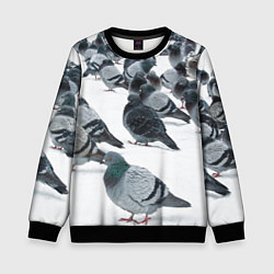 Свитшот детский Голуби, цвет: 3D-черный
