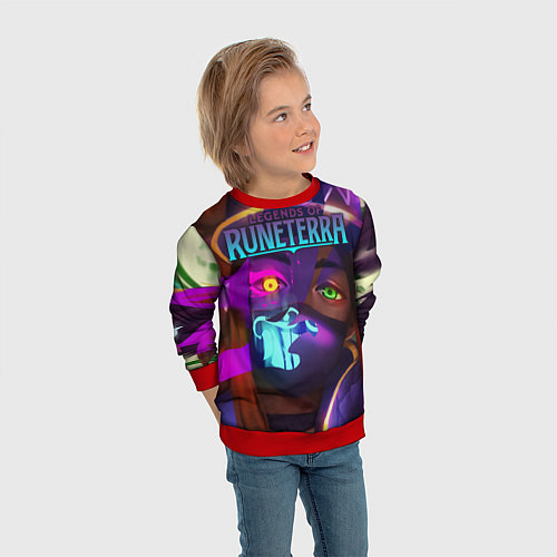 Детский свитшот Legends of Runeterra / 3D-Красный – фото 3